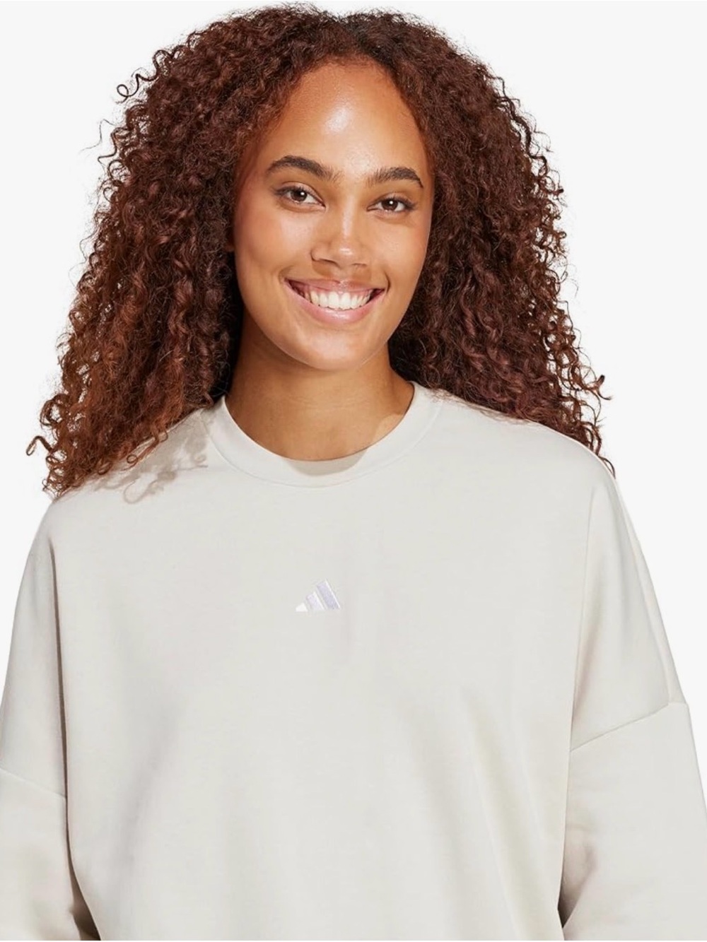 adidas Crewneck Sweatshirt in Light Cream